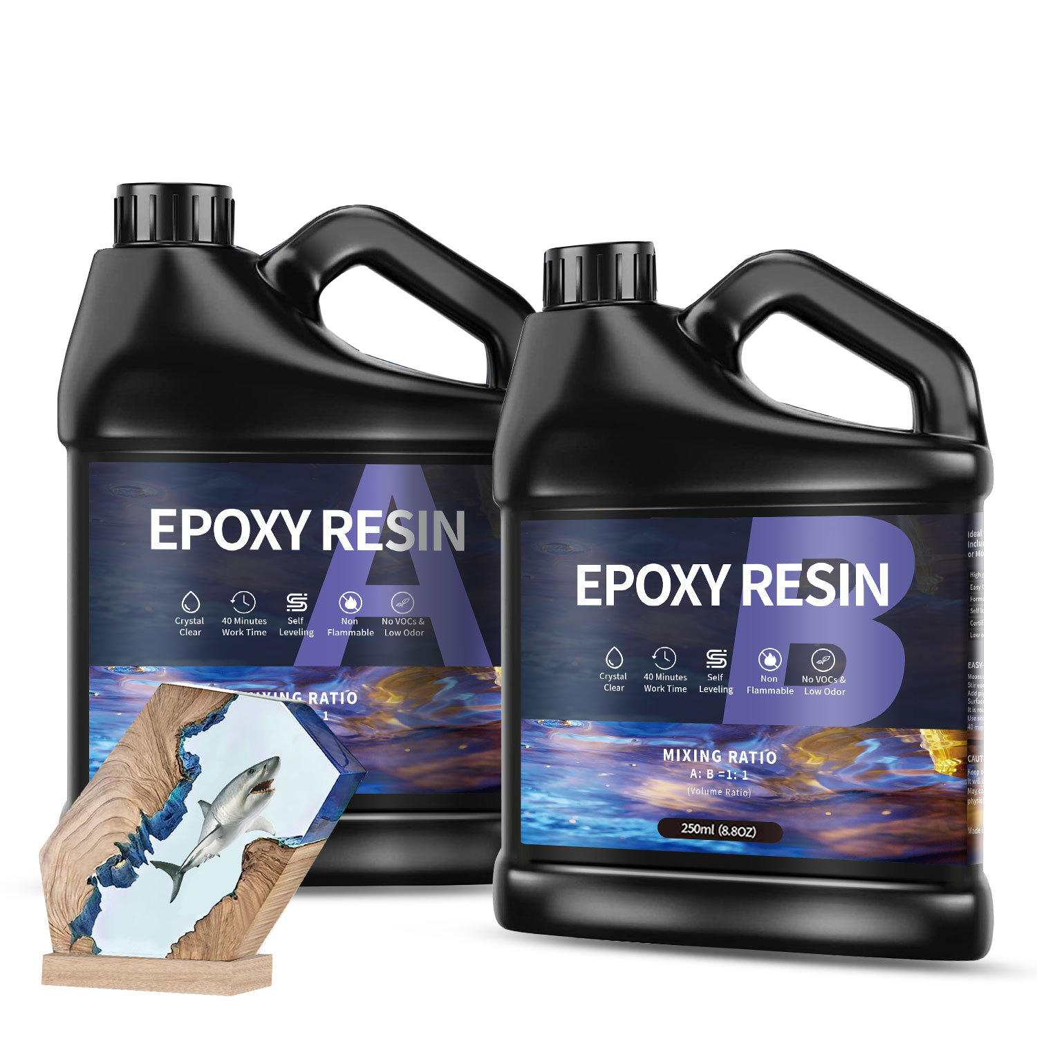 Epoxy Uv Resin Kit - Colle résine époxy AB 500g/1000g, adhésif