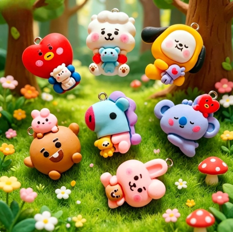 Breloques en résine BT21, 7 pi - Resin Crafts avis et prix